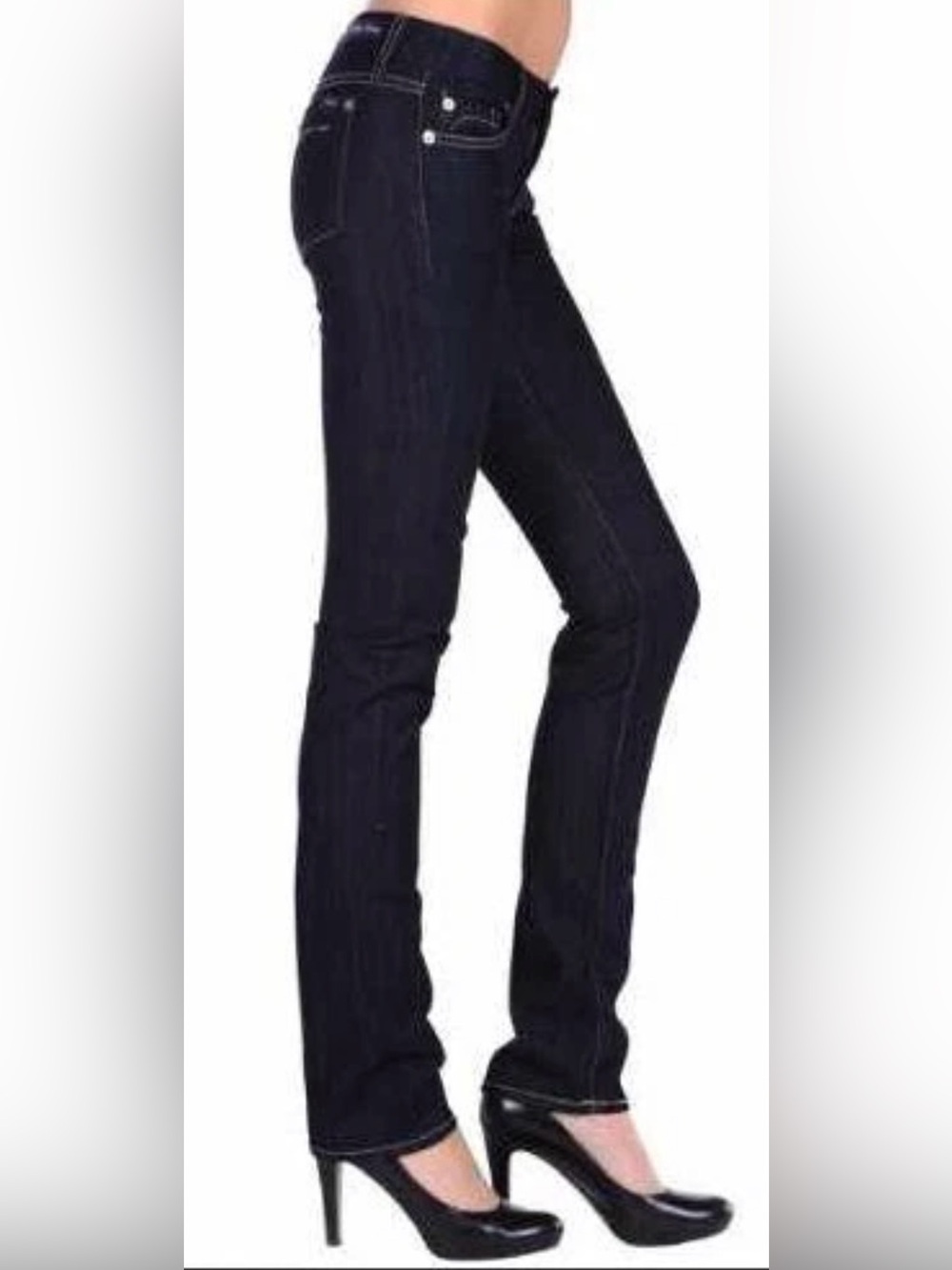 Fidelity Denim Cigarette Skinny Low Rise Houston Jean Dark Wash Stretch 29